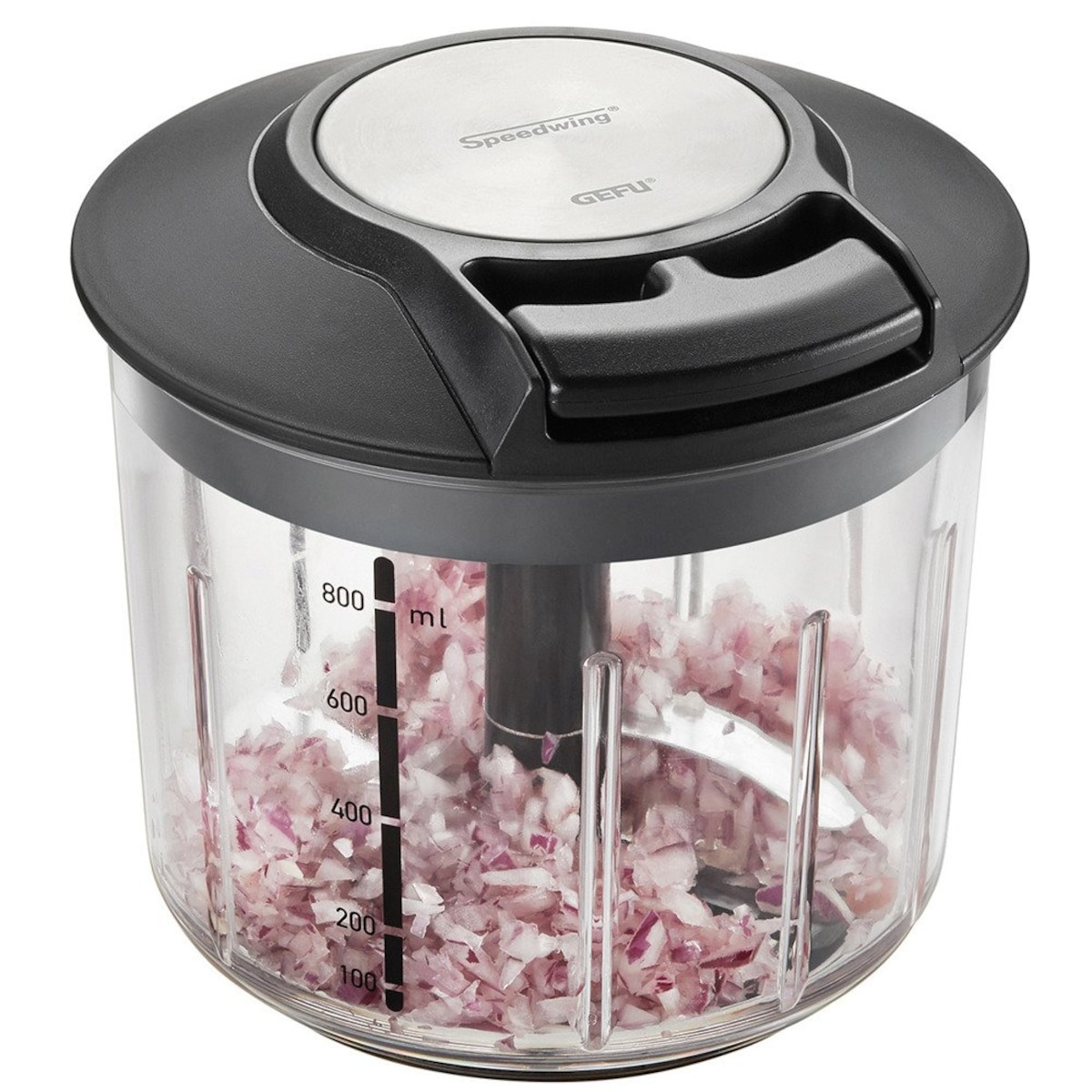 Szatkownica do warzyw i owoców ze stali nierdzewnej, praktyczna maszynka do siekania z pojemnikiem