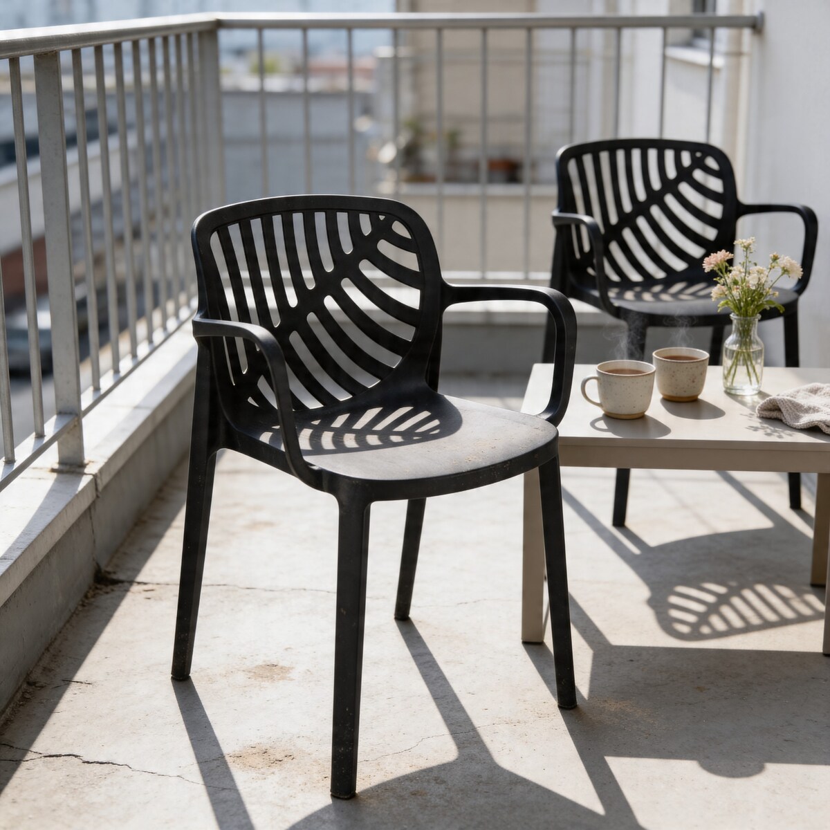 Krzesło ogrodowe TEREV plastikowe na TARAS balkon MOCNE do ogród OCHRONA UV