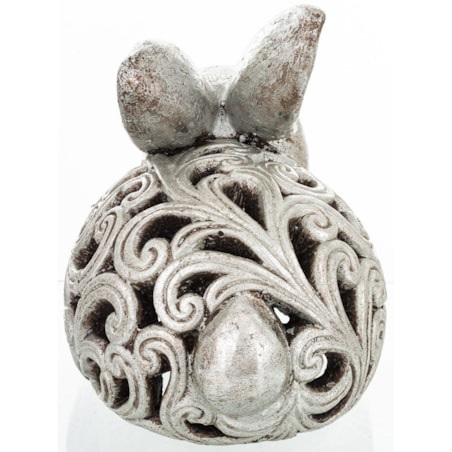 Dekoracja - królik ażurowy 21x17x25 cm SREBRNY