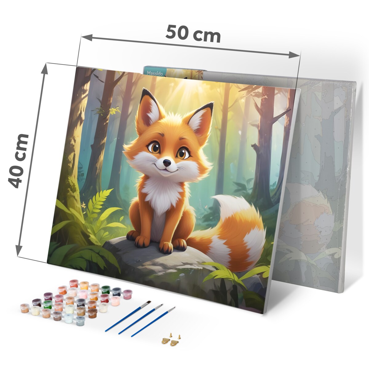 Malowanie po numerach obraz z ramą 40x50 Lisek Massido