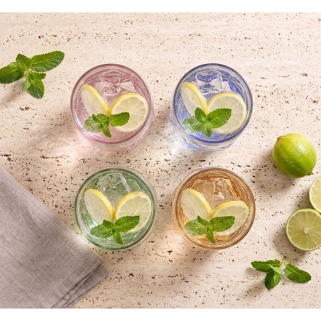 Komplet 4 szklanek z zielonym dnem 450 ml Geo Fondo Green 32194
