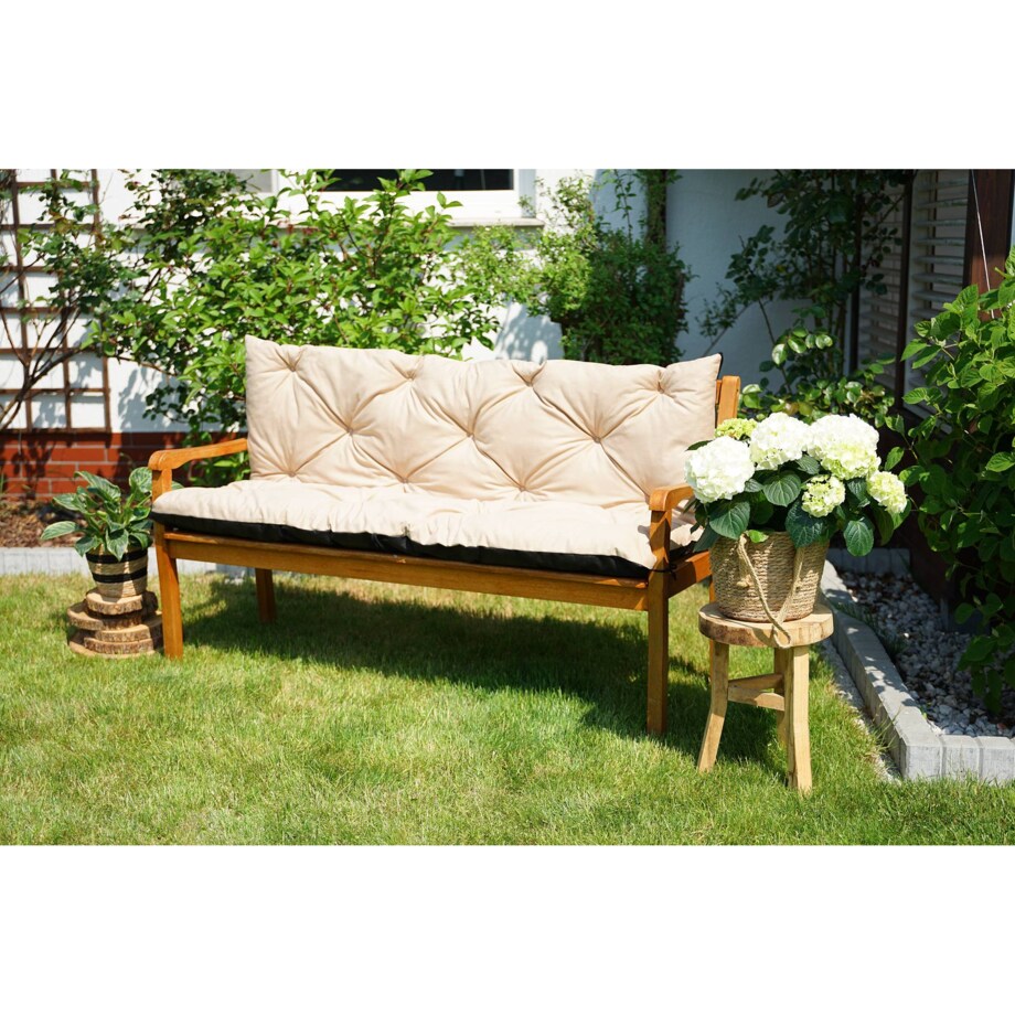 Poduszka na meble ogrodowe z oparciem, 180x60x50 cm, Beż