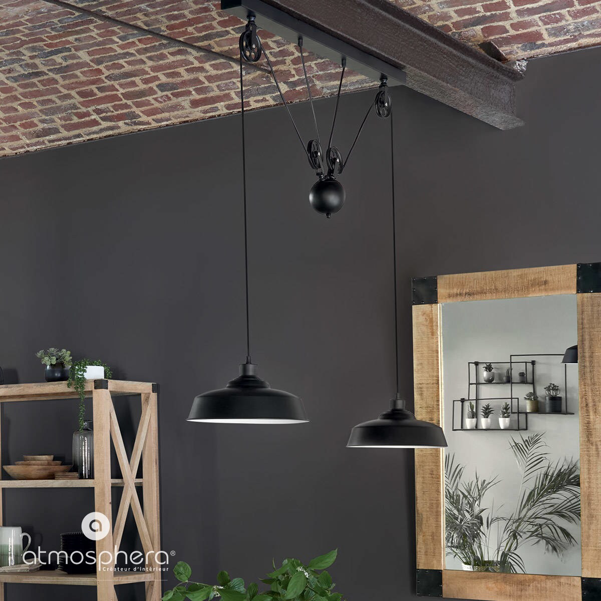 Lampa wisząca EZIO, metal, wys. 60 cm