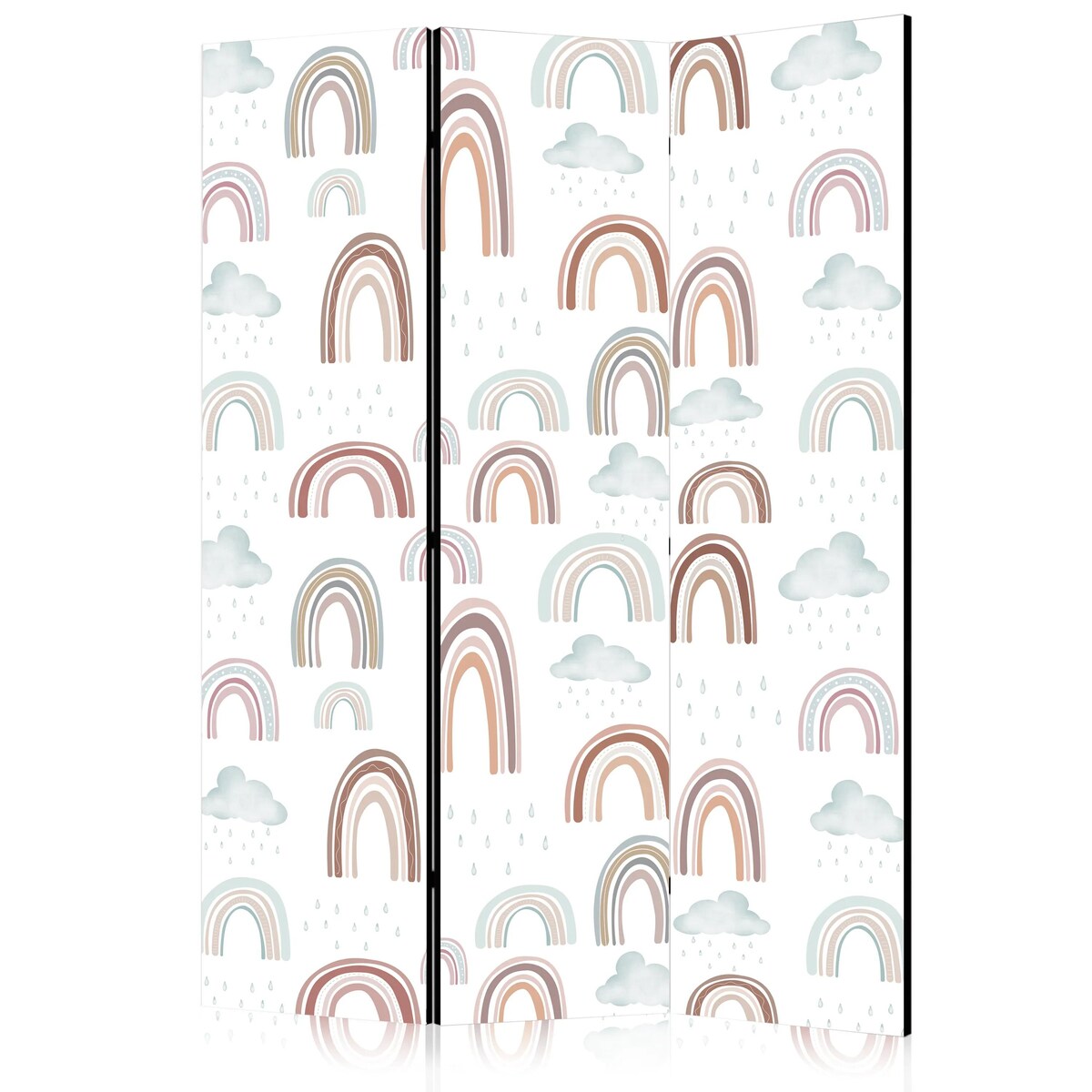 Parawan akustyczny Dla dzieci 135x172 cm 3-częściowy biały