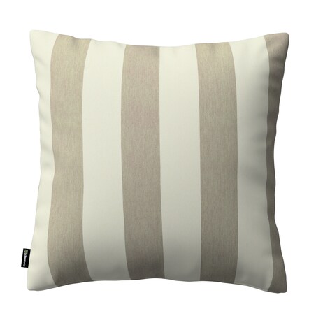 Poszewka Kinga na poduszkę 60x60 beżowo-białe pionowe pasy (5,5cm)