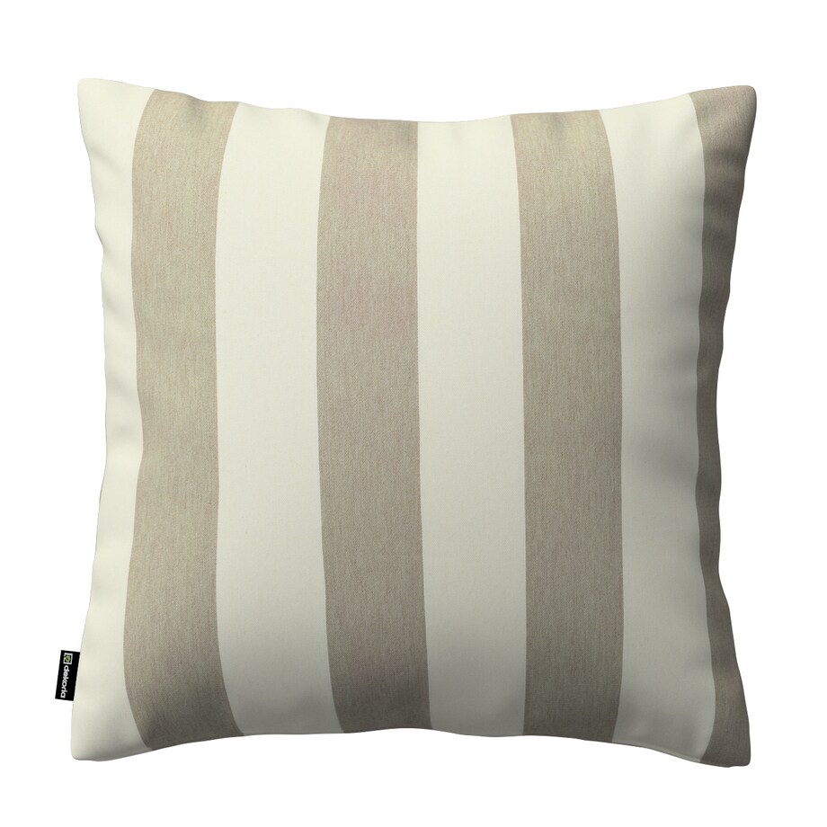 Poszewka Kinga na poduszkę 60x60 beżowo-białe pionowe pasy (5,5cm)