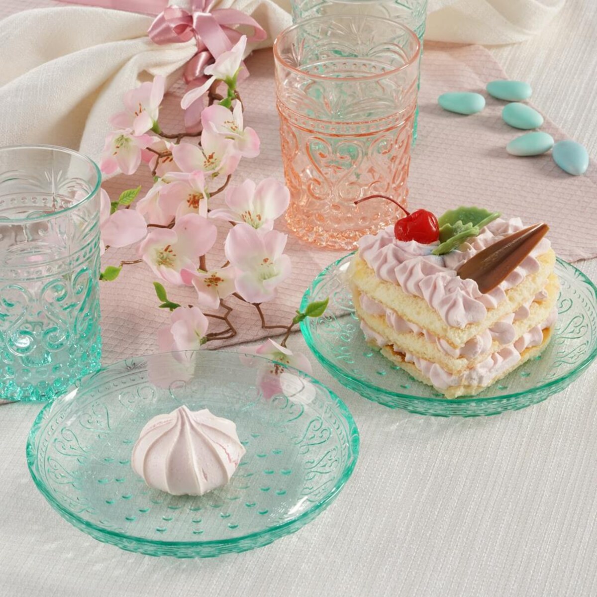 VILLA ITALIA Szklanka różowa 250 ml 10 cm FIORINO