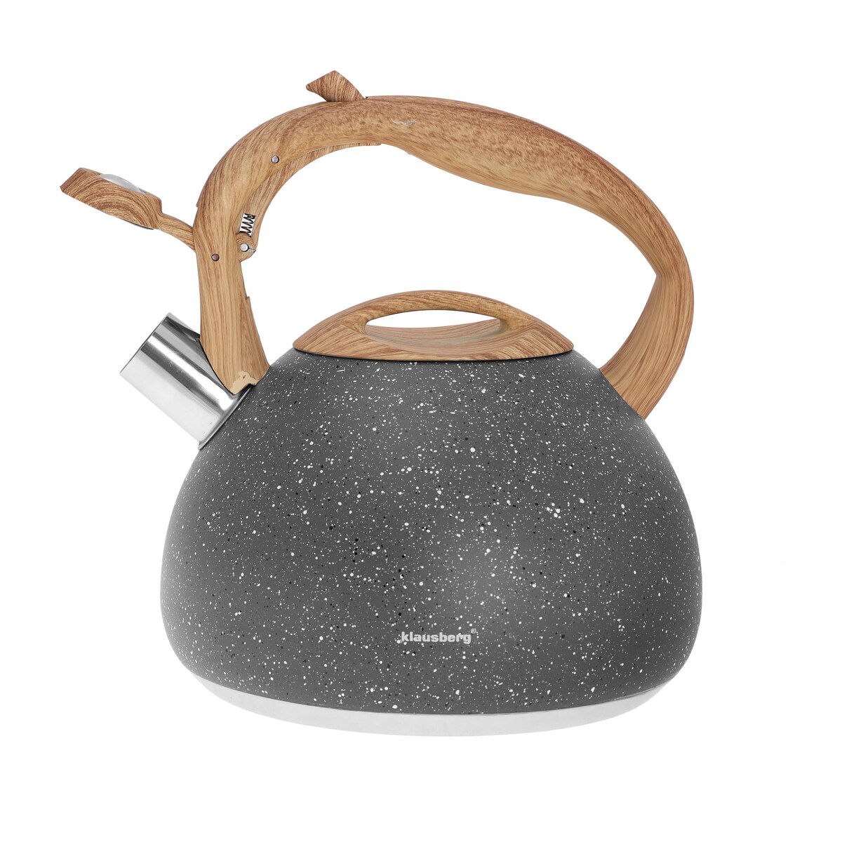 Czajnik stalowy z gwizdkiem 2.8L Wood Line szary KLAUSBERG