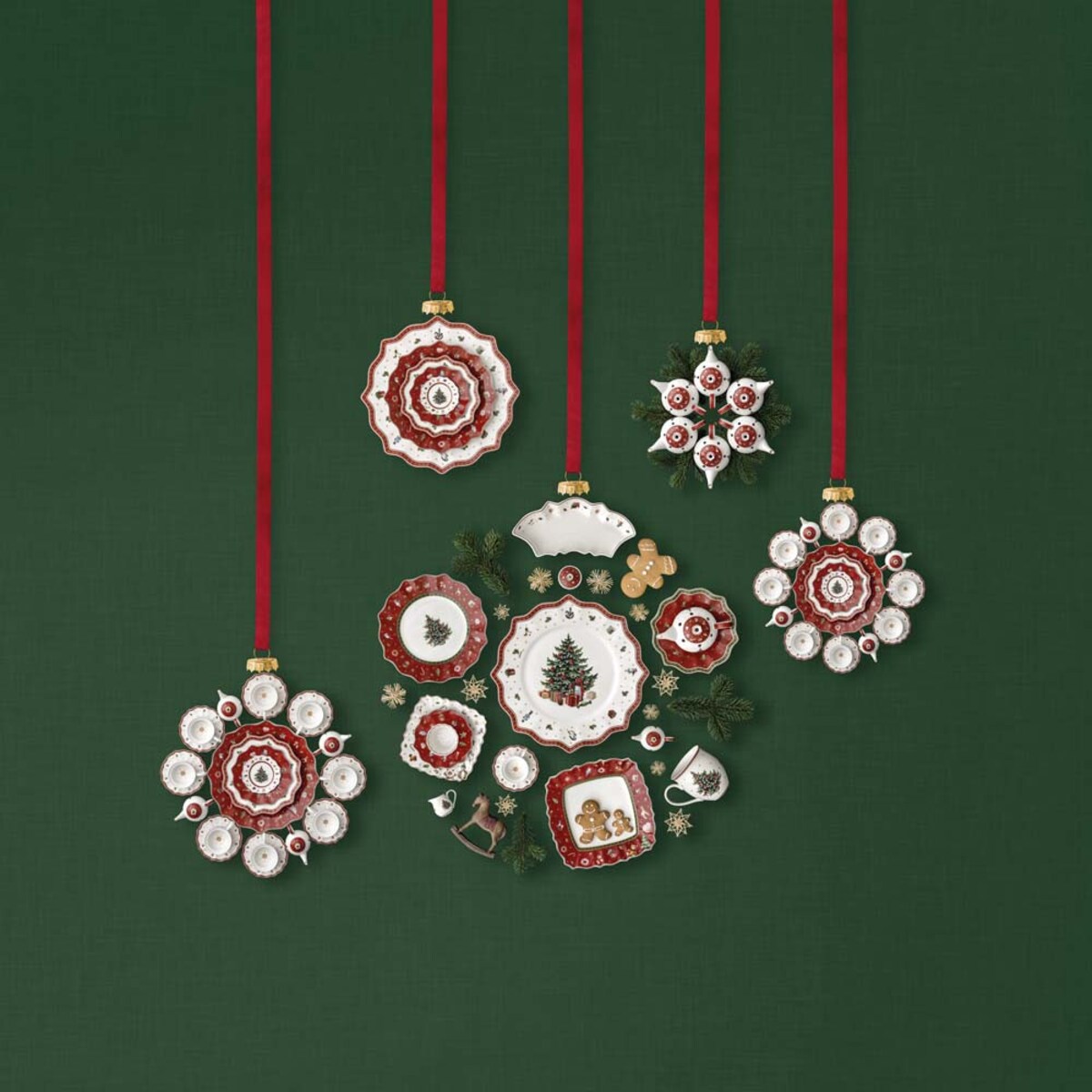 Ozdoby choinkowe, serwis kawowy Toy‘s Delight Decoration, 3 szt, Villeroy & Boch