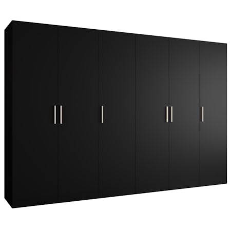 Szafa uchylna otwierana BARI 1 300 wys. 202 cm Czarny + u. Srebrny