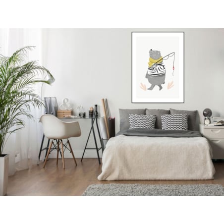 Poster Story, Plakat, Obraz - Niedźwiadek z Wędką, wymiary 50 x 70 cm