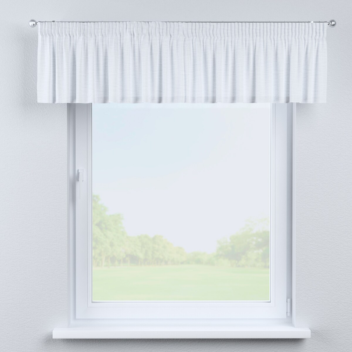 Lambrekin na taśmie marszczącej 260x40 biały