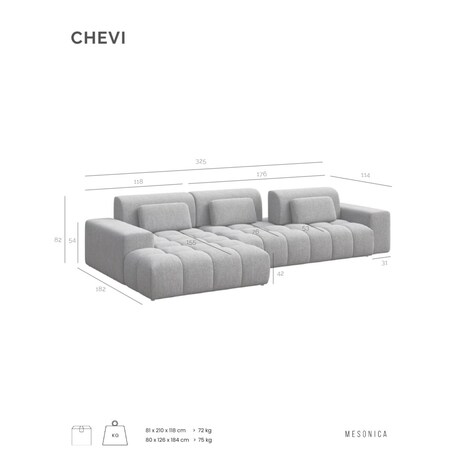 Chevi Sofa narożna - granatowa
