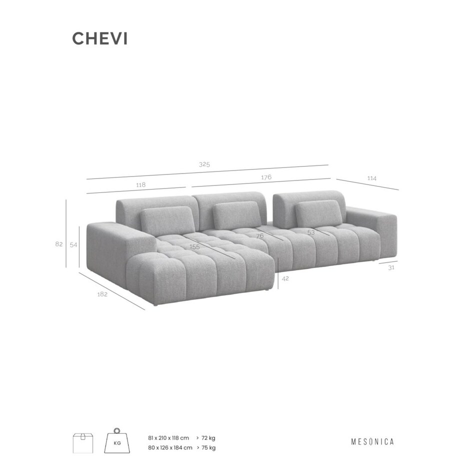 Chevi Sofa narożna - granatowa
