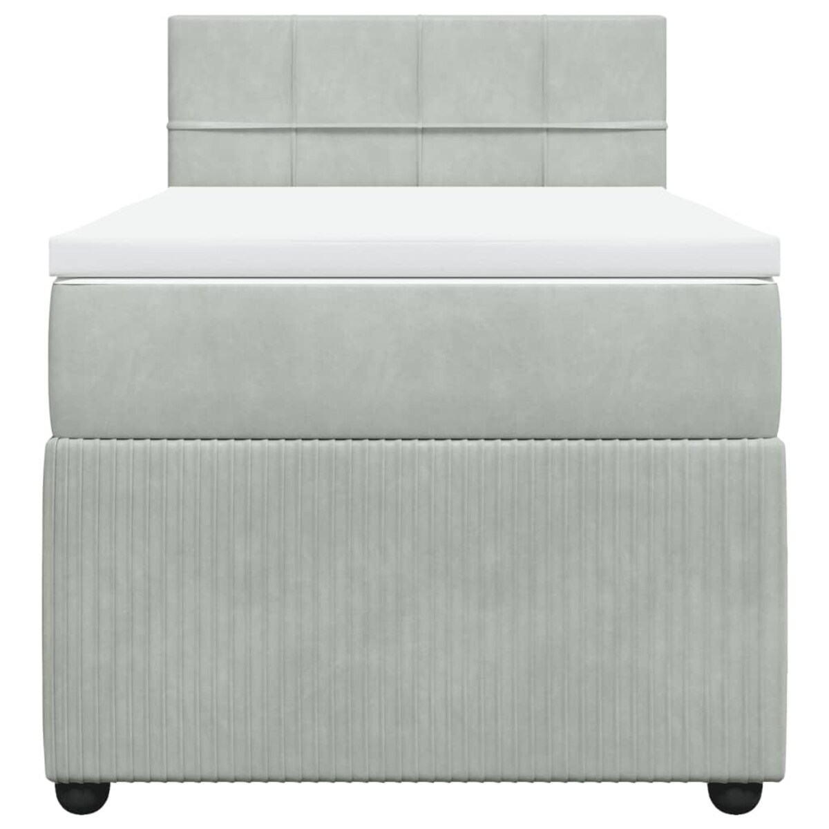 vidaXL Łóżko kontynentalne z materacem, jasnoszare, aksamit, 100x200cm