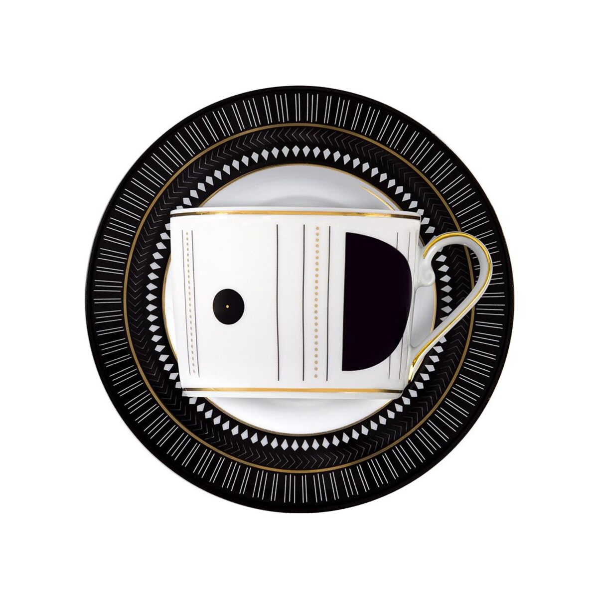 Zestaw filiżanek ze spodkami dla 6 osób 12 el. Jenny Art Deco GX48