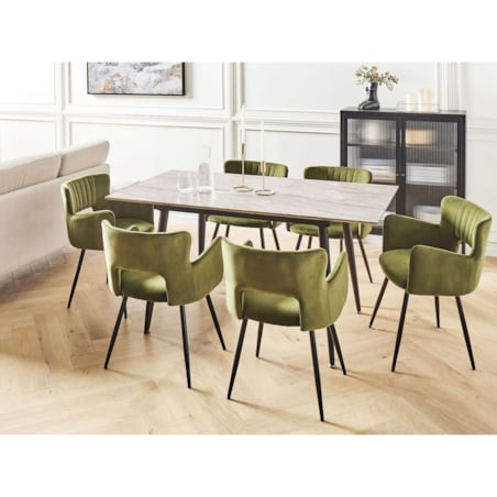 Stół do jadalni rozkładany 120/150 x 80 cm imitacja kamienia szary EFTALIA