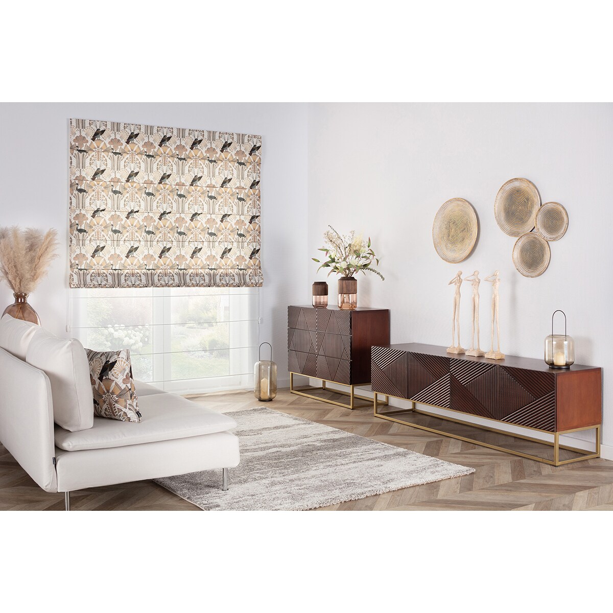 Pokrowiec na moduł Söderhamn 3-osobowy, kremowe wzory azteckie na kremowym niebiesko-miętowym tle, 186 x 99 x 83 cm, Cosy Home