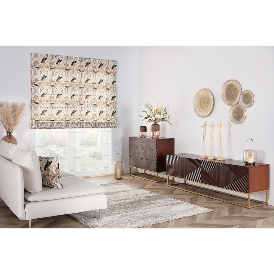 Pokrowiec na moduł Söderhamn 3-osobowy, kremowe wzory azteckie na kremowym niebiesko-miętowym tle, 186 x 99 x 83 cm, Cosy Home