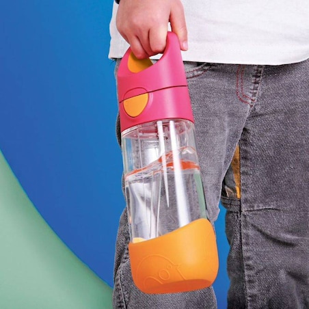 Bidon tritanowy dla dziecka - butelka na wodę ze słomką 450 ml Strawberry Shake, b.box