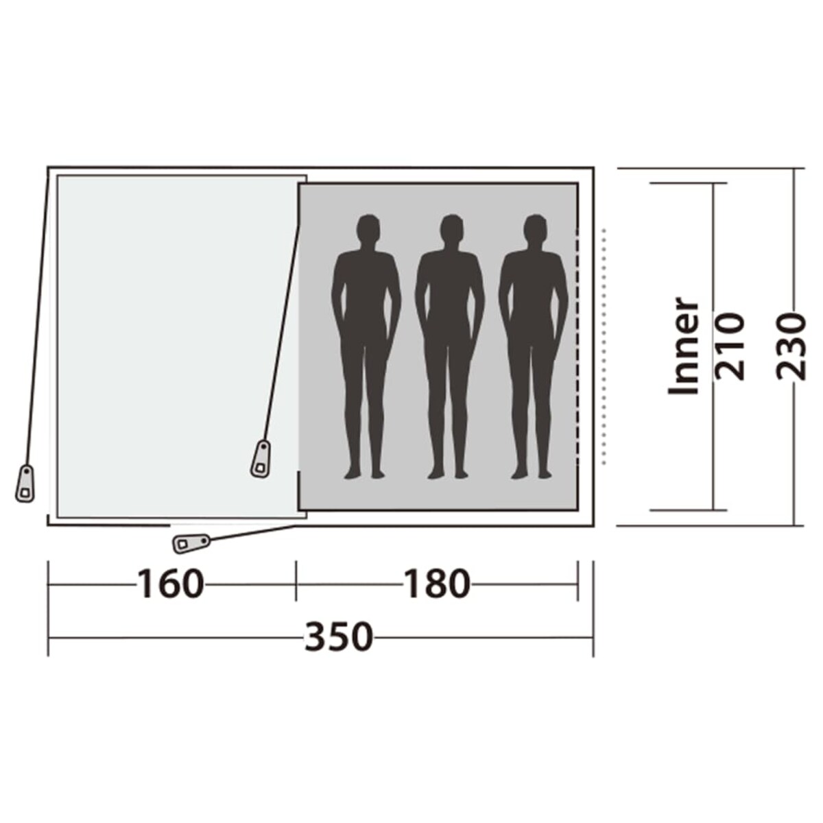 Easy Camp Namiot Galaxy 300, 3-osobwy, zieleń rustykalna