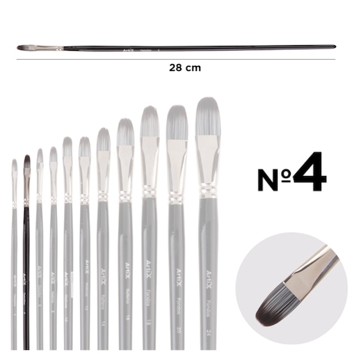 pędzel artystyczny koci język nr 4 artix pp298-02 profesjonalny