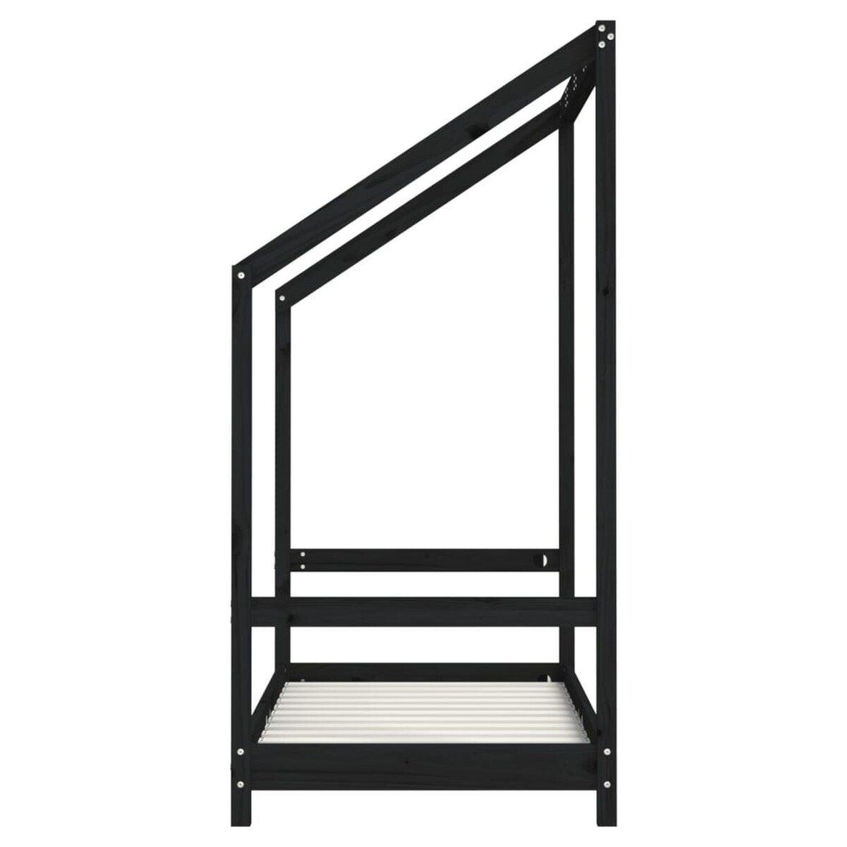 vidaXL Rama łóżka dziecięcego, czarna, 2x(70x140) cm, drewno sosnowe