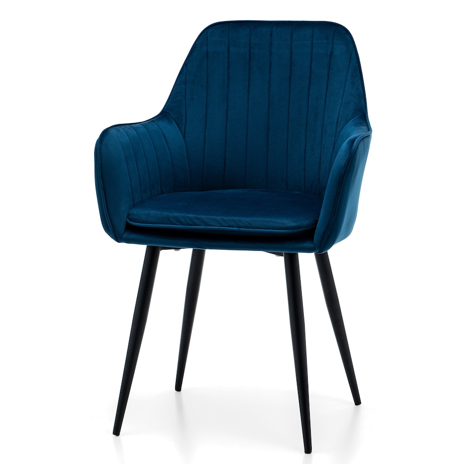 Krzesło tapicerowane EMILIA granatowy welur salon jadalnia