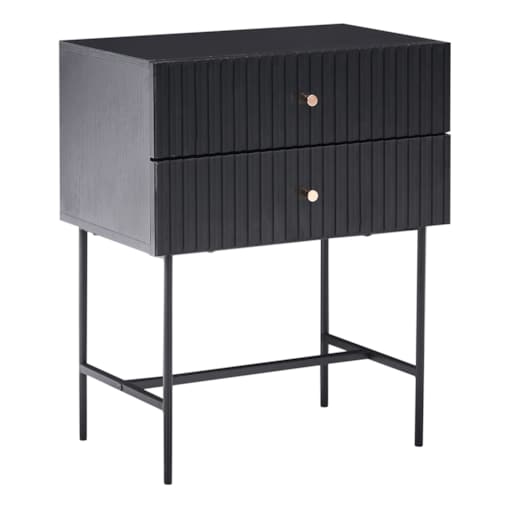 Szafka nocna 2 szuflady COVENTRY Czarny/ złoty