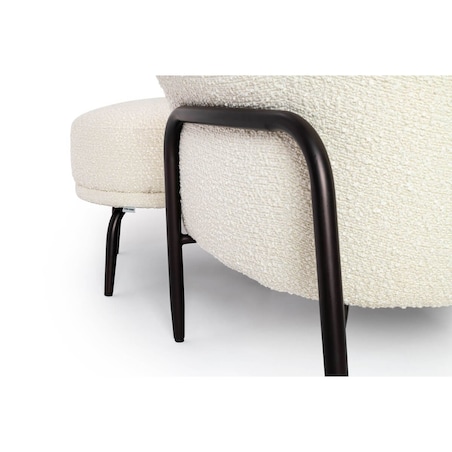Komfortowy fotel Teddy KH1301100124 Grand z podnózkiem beżowy czarny