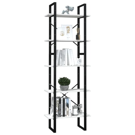 vidaXL 5-poziomowy regał na książki, biały, 60x30x175 cm, sosnowy