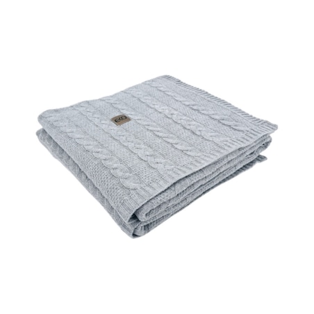 Koc dzianinowy bawełniany 200x220 cm – VENEZIA200 POPIEL