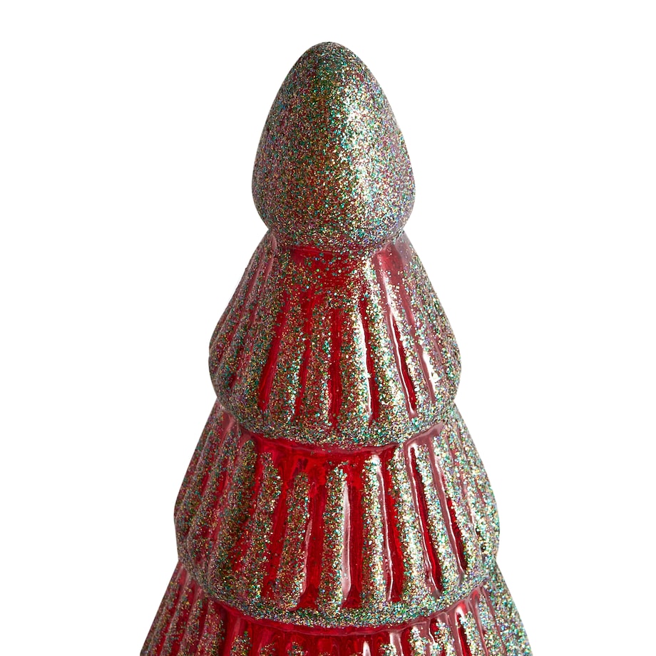 Zestaw 2 figurek dekoracyjnych PURUVESI 31/36 cm Choinka Czerwony/ zielony