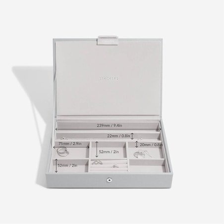 Szkatułka na biżuterię Stackers classic kamienna szarość z pokrywką