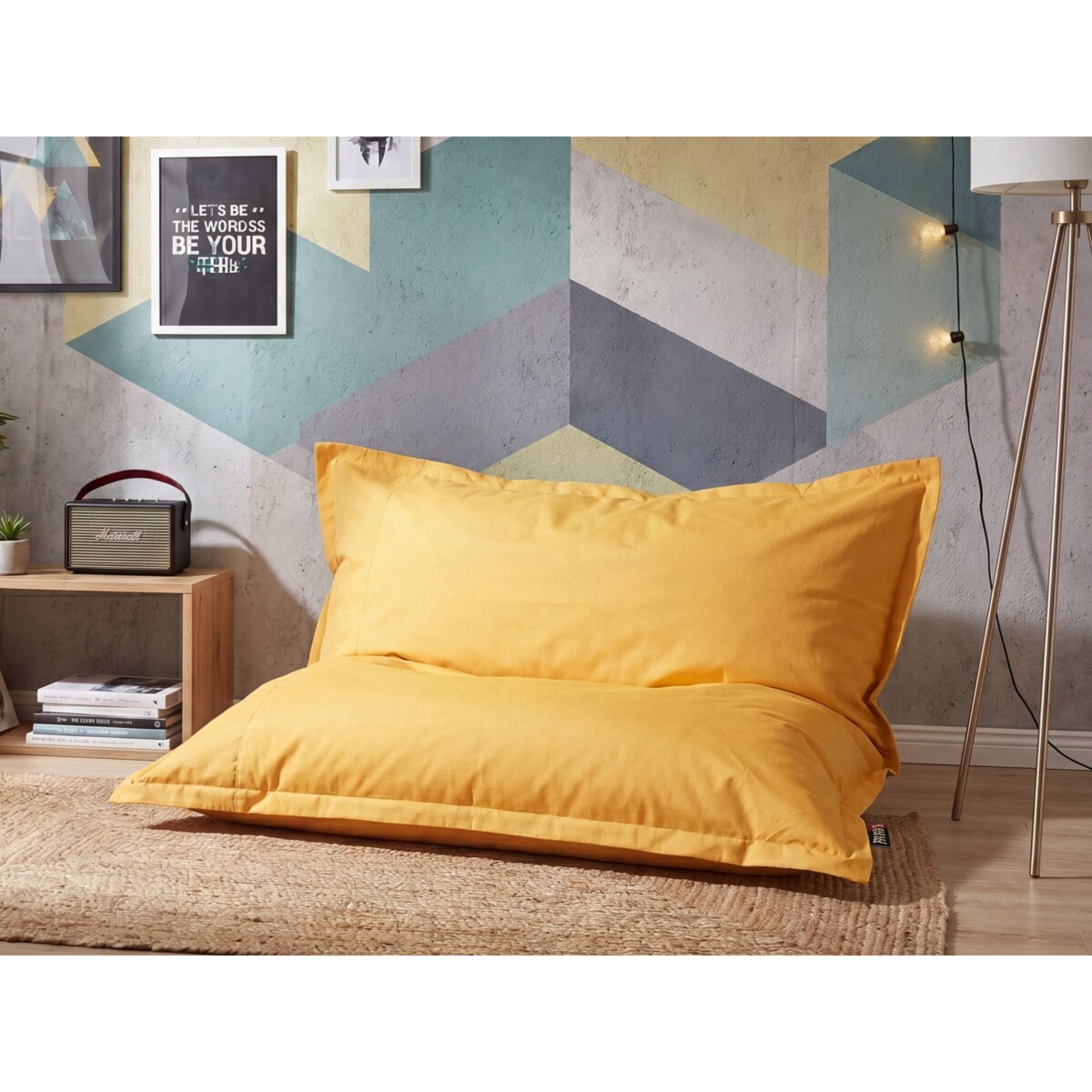 Fotel worek 600 L FUZZY 180 cm 230 cm Żółty