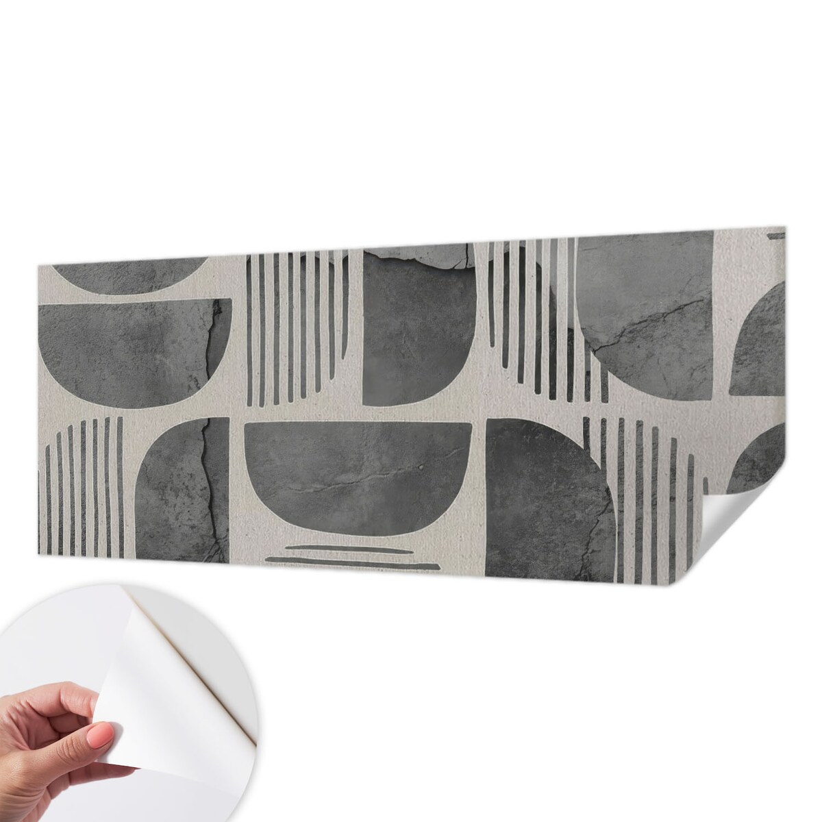 Fototapeta samoprzylepna 250x104 cm - Kształty geometryczne, tapeta ścienna szara