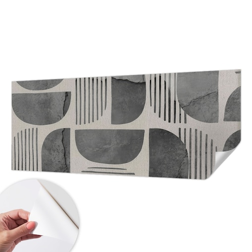 Fototapeta samoprzylepna 250x104 cm - Kształty geometryczne, tapeta ścienna szara