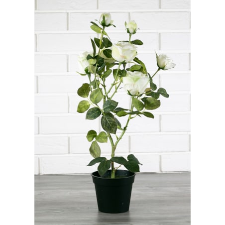 SZTUCZNE DZIKIE RÓŻE w doniczce białe