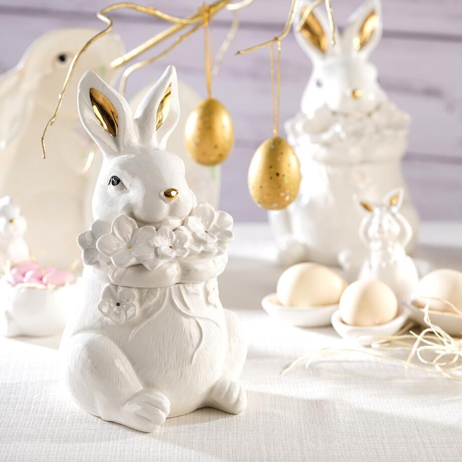 VILLA ITALIA Zając wielkanocny Pojemnik ceramiczny 25 cm BUNNY