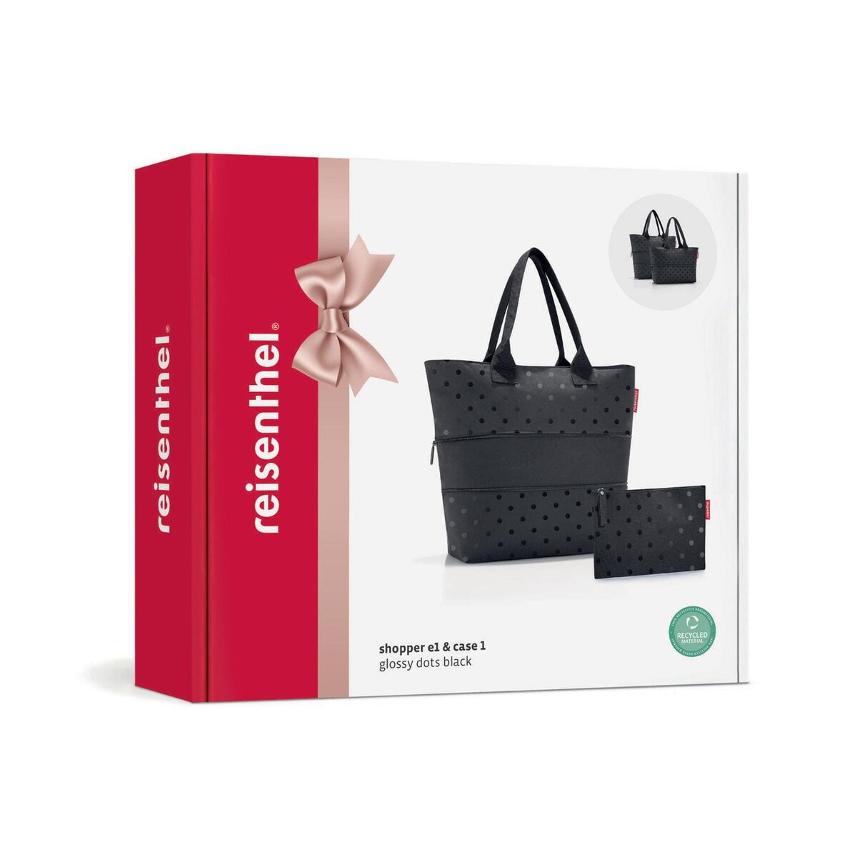 Torba SHOPPER E1 set #1, glossy dots black