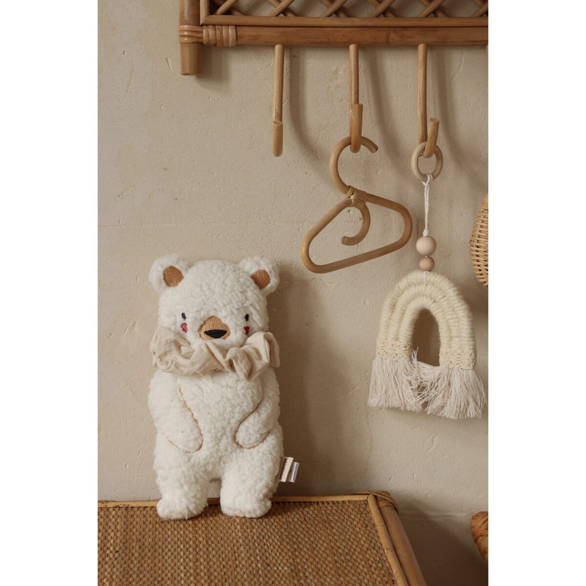 Przytulanka misiek z frotką ecru