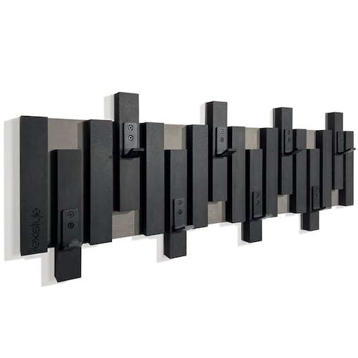 Czarny wieszak ścienny na ubrania Lamele Mini 80cm