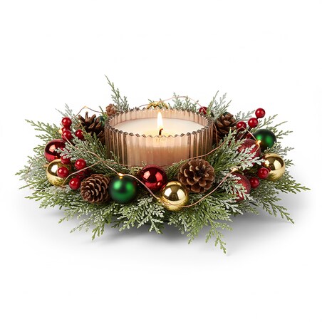 Świeca Dekoracyjna Szklana Świąteczna Ozdobna 10X5 CM Kolor Mocca