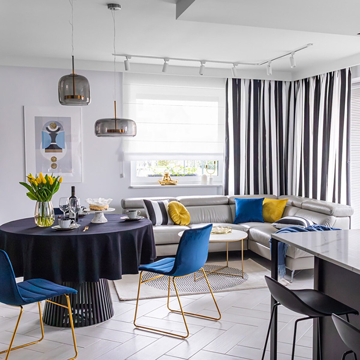 Krzesło Milo Navy, 45 x 53,5 x 80cm