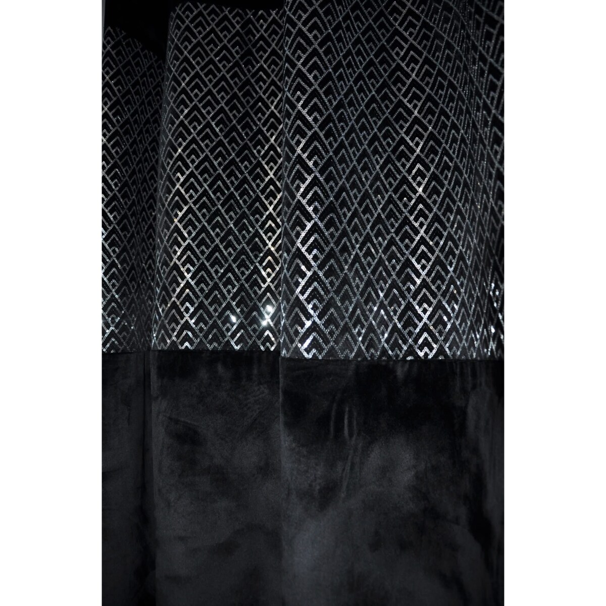 Zasłona "sequin" 140x250 cm czarna welur