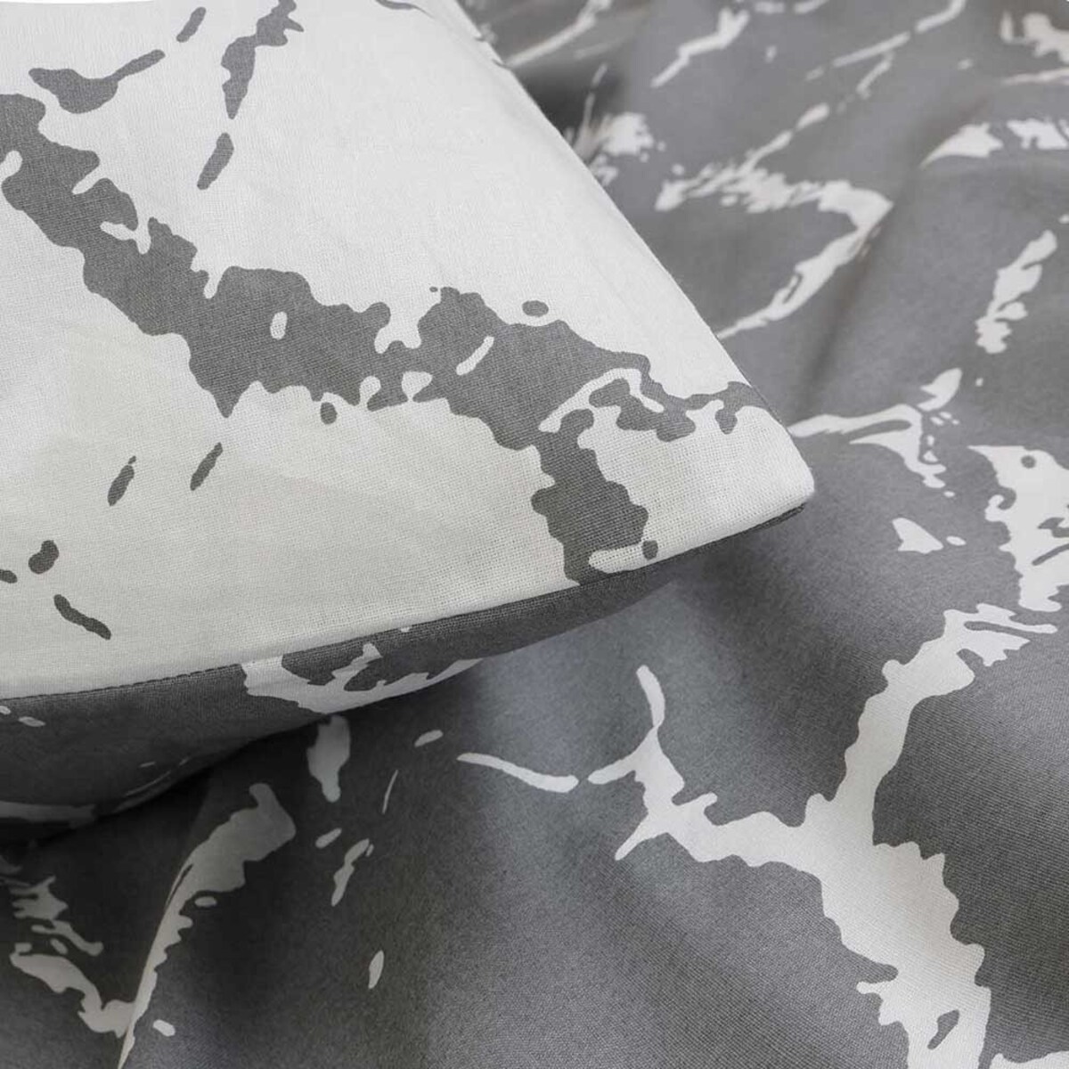 Pościel bawełniana 200x220 Mercer Grey szara i biała w dekoracyjny wzór, Cottonlove Exclusive, Darymex