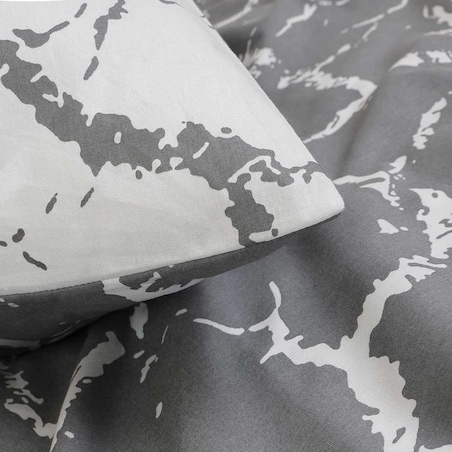 Pościel bawełniana 200x220 Mercer Grey szara i biała w dekoracyjny wzór, Cottonlove Exclusive, Darymex