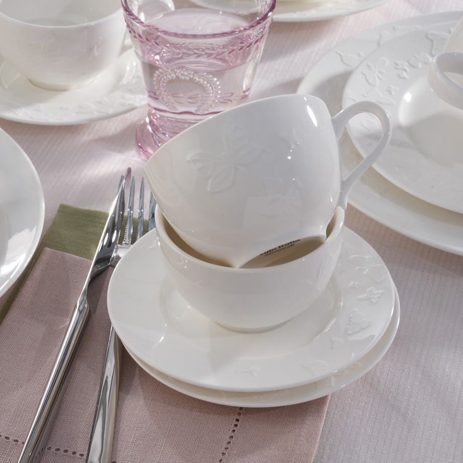 VILLA ITALIA Komplet filiżanek do kawy porcelanowych 200 ml 6 sztuk VANESSA