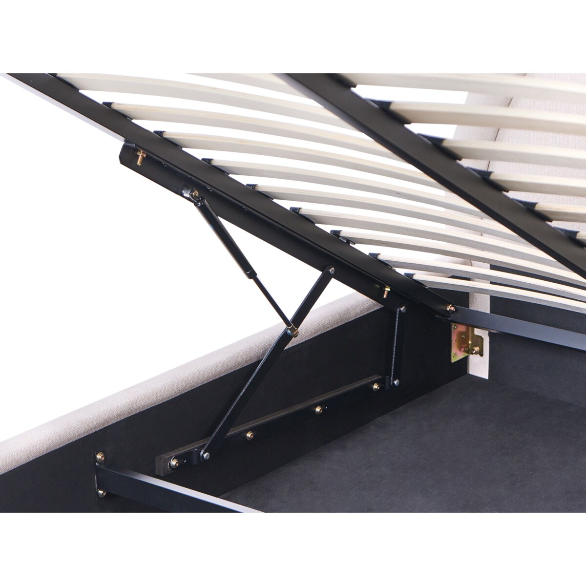 Łóżko z pojemnikiem MOUZON 180 x 200 cm Jasnobeżowy