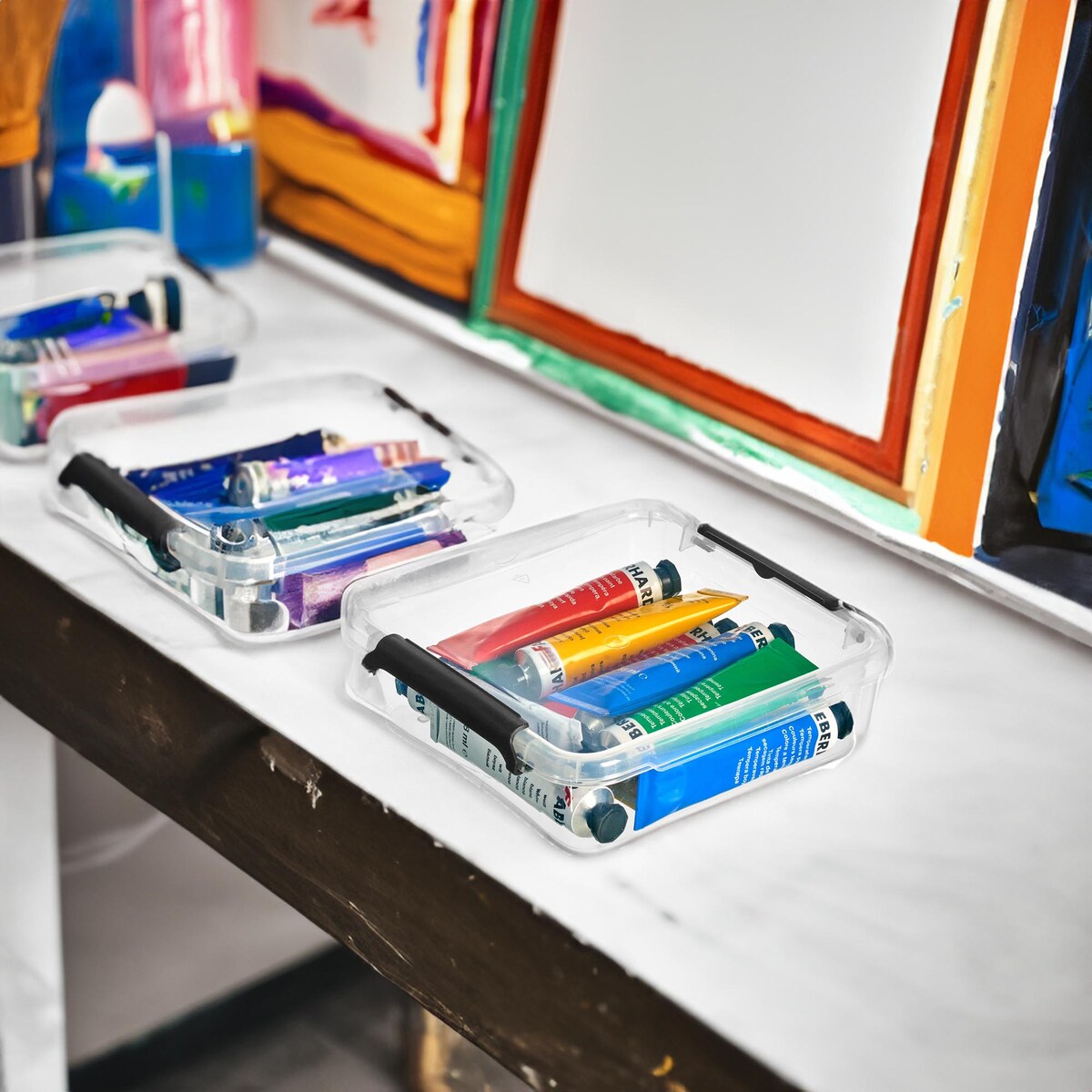 Pojemnik Plastikowy Pudełko Z Pokrywą Box Do Przechowywania Mały 0,6L